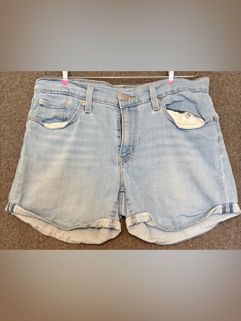 Levi's Light Blue Rolled-Hem Denim Shorts
